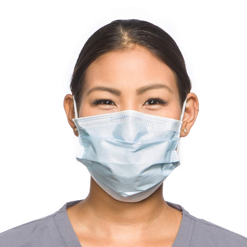 62115 ASTM F2100-11 Level 1 Halyard® Blue Procedure Masks
